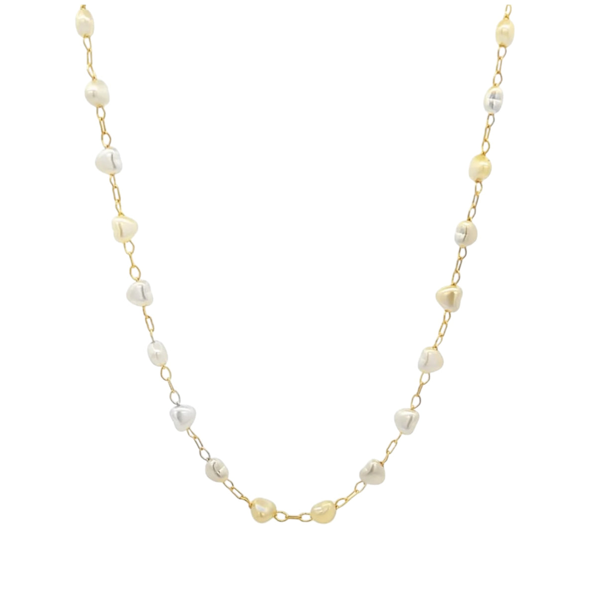 Tiny Heart Shaped Pearl Necklace