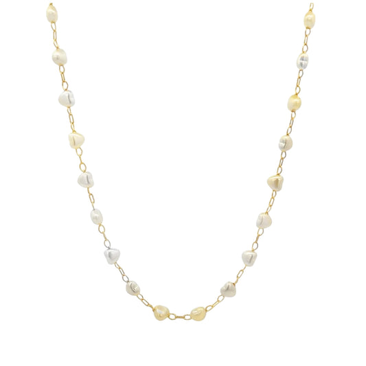Tiny Heart Shaped Pearl Necklace
