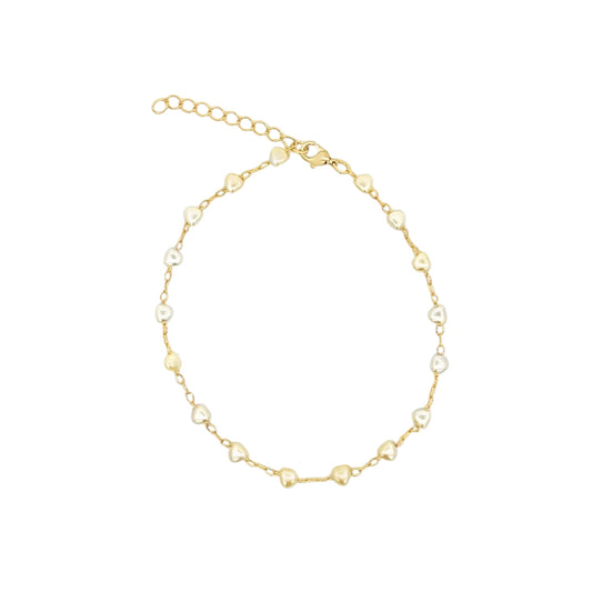 Tine Heart Shaped Pearl Beacelet