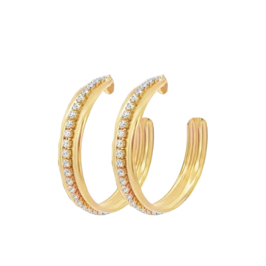 Barred CZ Tennis Hoops