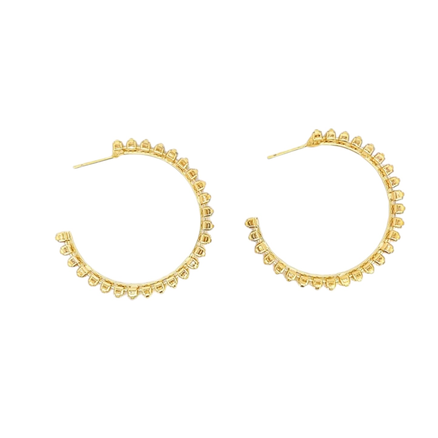 Rectangle CZ Paved Hoop Earrings