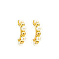Bead Pearl Round Curve Earrings