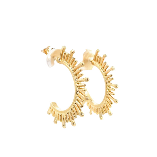 Filled Spike Open Hoops