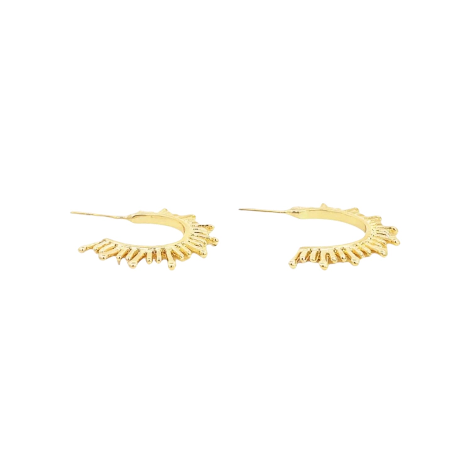Filled Spike Open Hoops