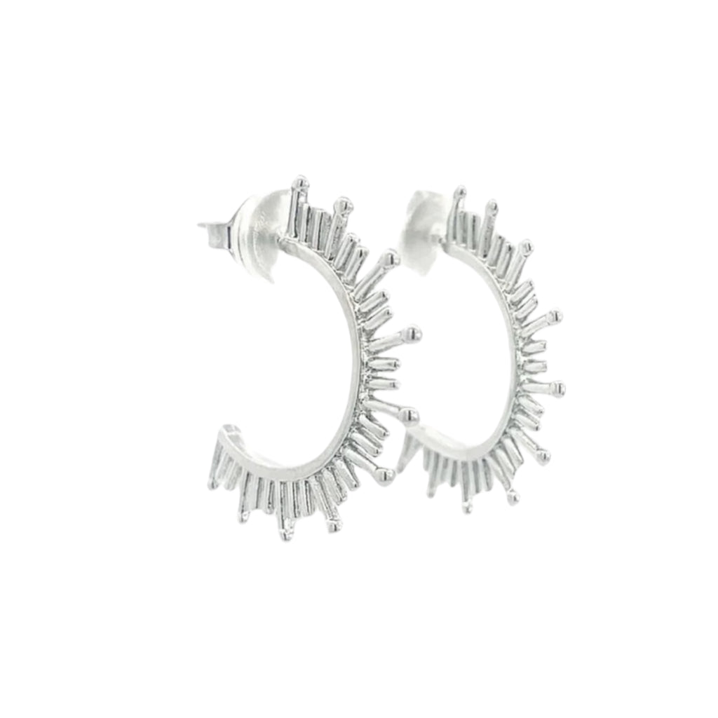 Filled Spike Open Hoops