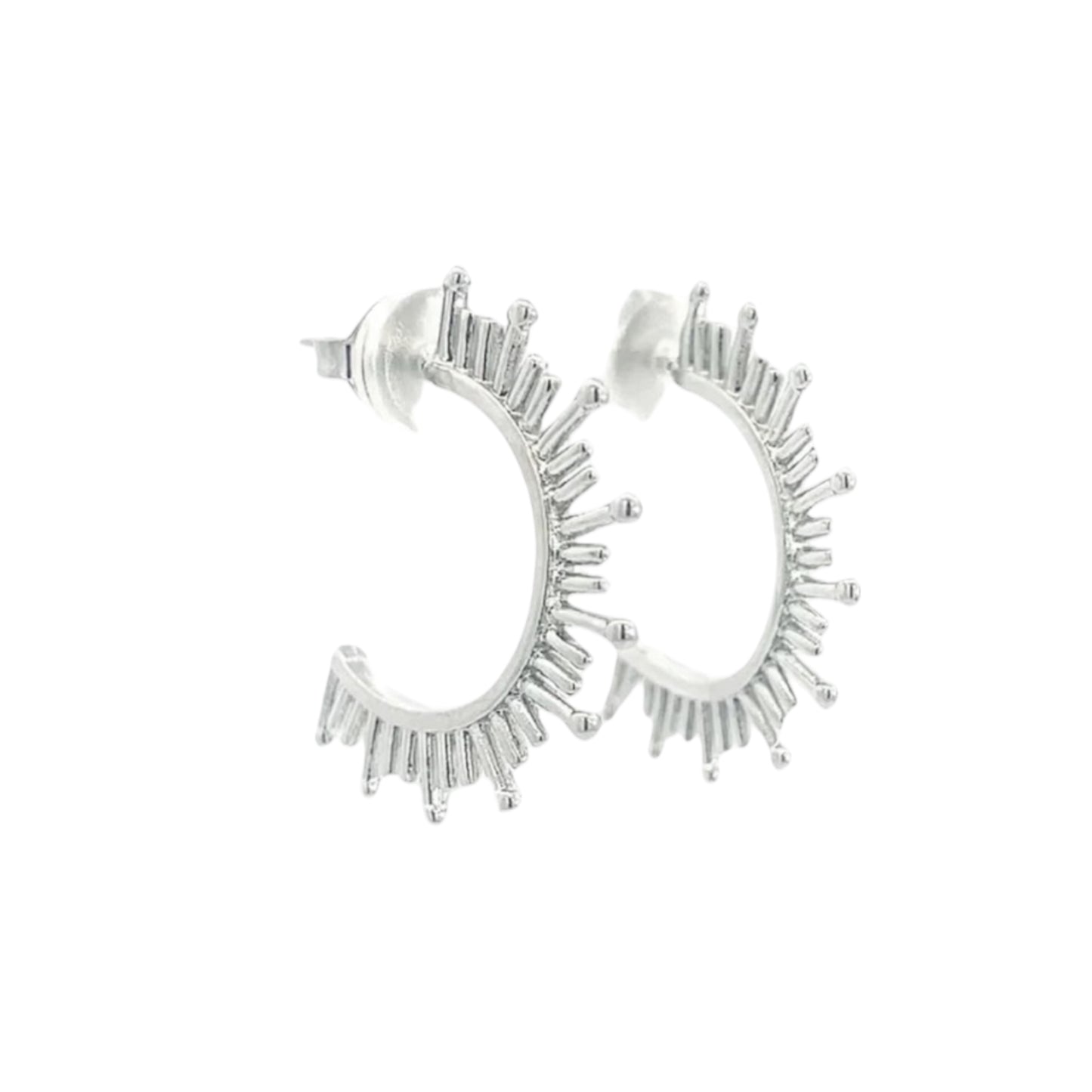 Filled Spike Open Hoops
