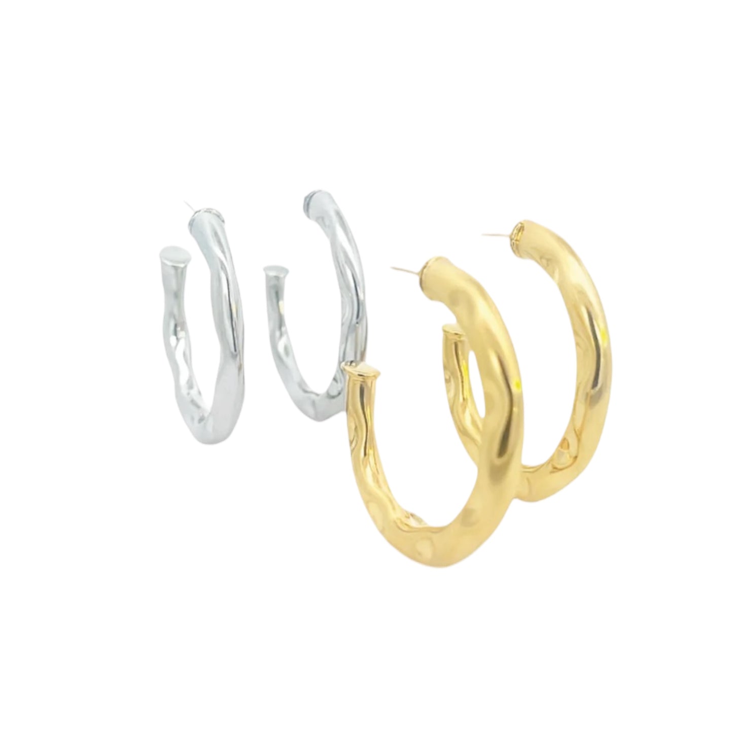 Hammered Open Hoop