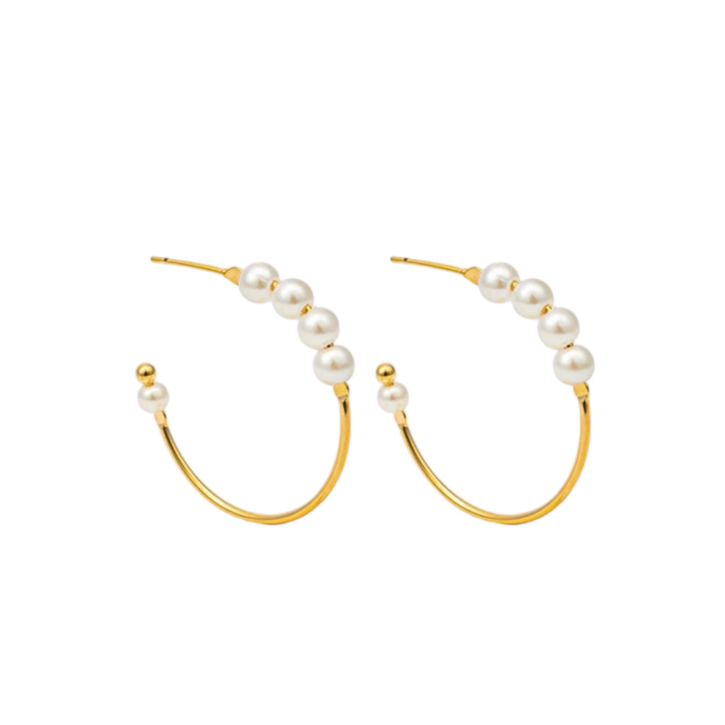 White Pearl Open Hoops