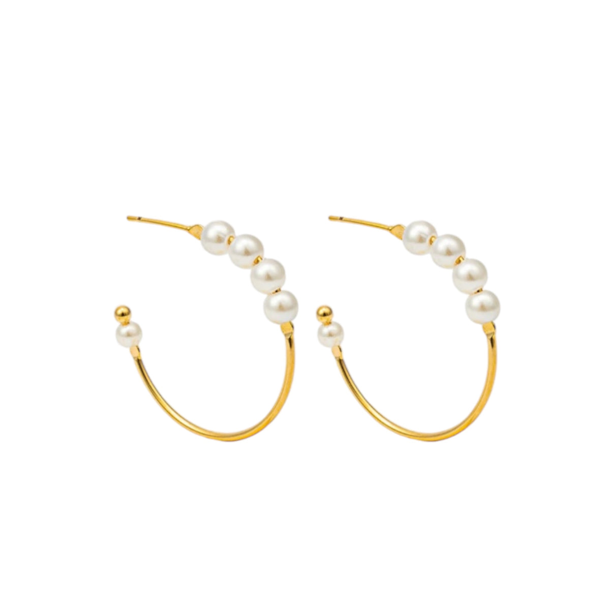 White Pearl Open Hoops