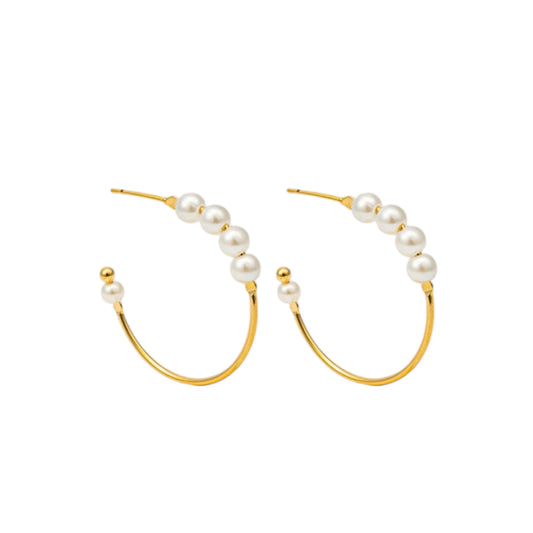 White Pearl Open Hoops