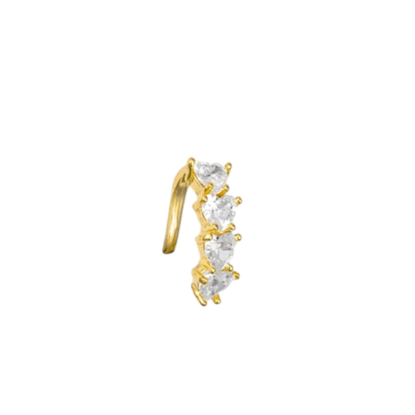 Basket Heart CZ Stone Ear Cuff