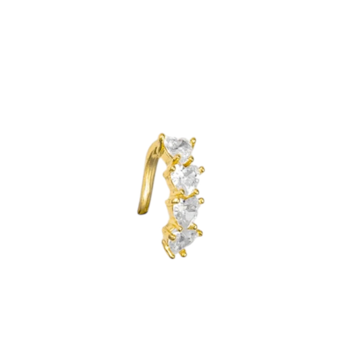 Basket Heart CZ Stone Ear Cuff
