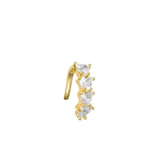 Basket Heart CZ Stone Ear Cuff