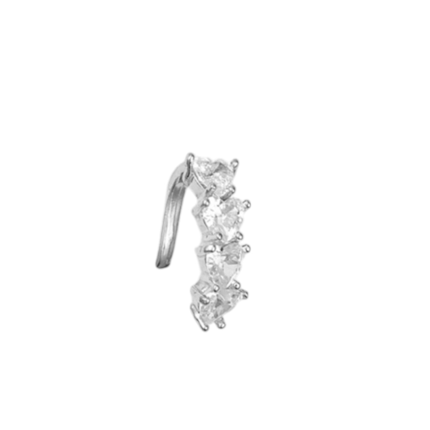 Basket Heart CZ Stone Ear Cuff