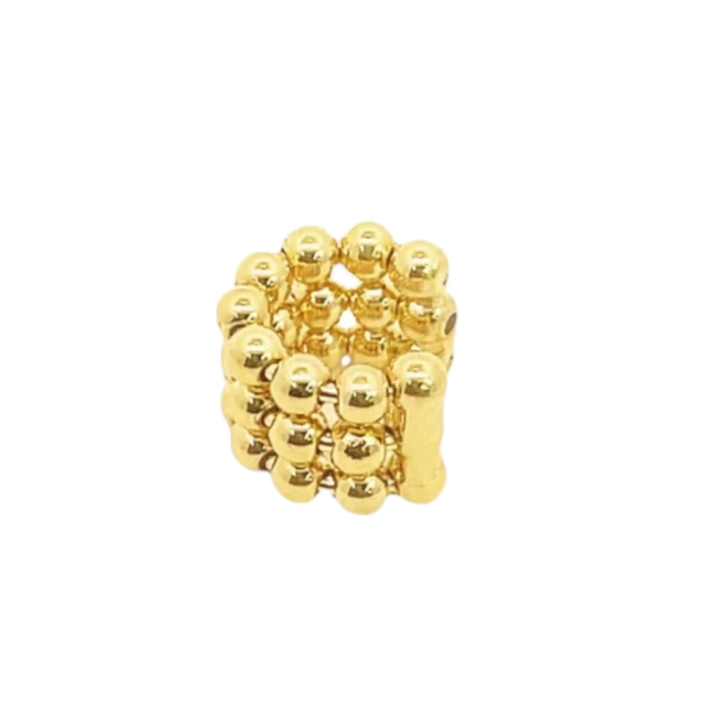 Triple Layered Gold Beaded Ear Cuff