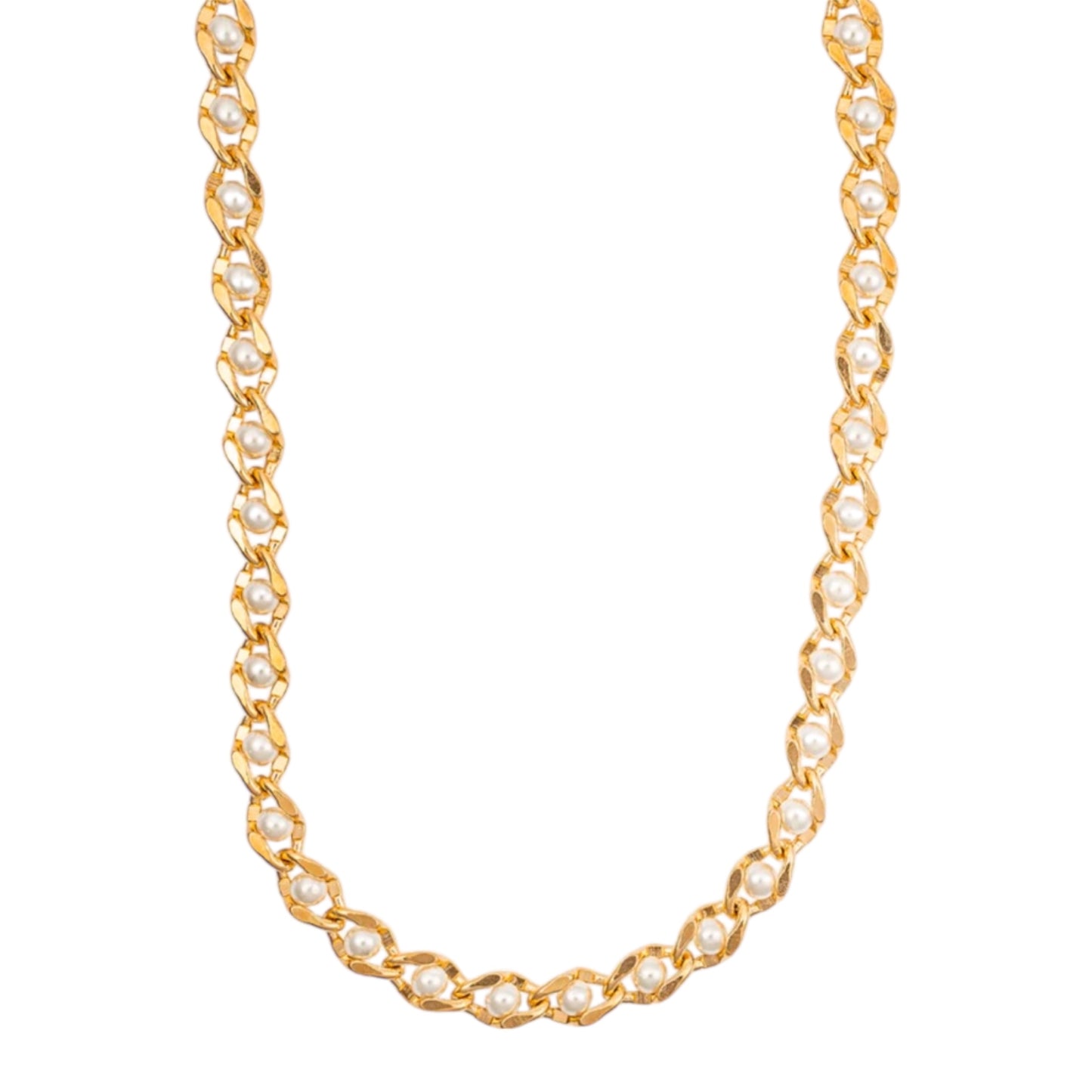 Thick Synthetic Pearl Eye Designed Necklace