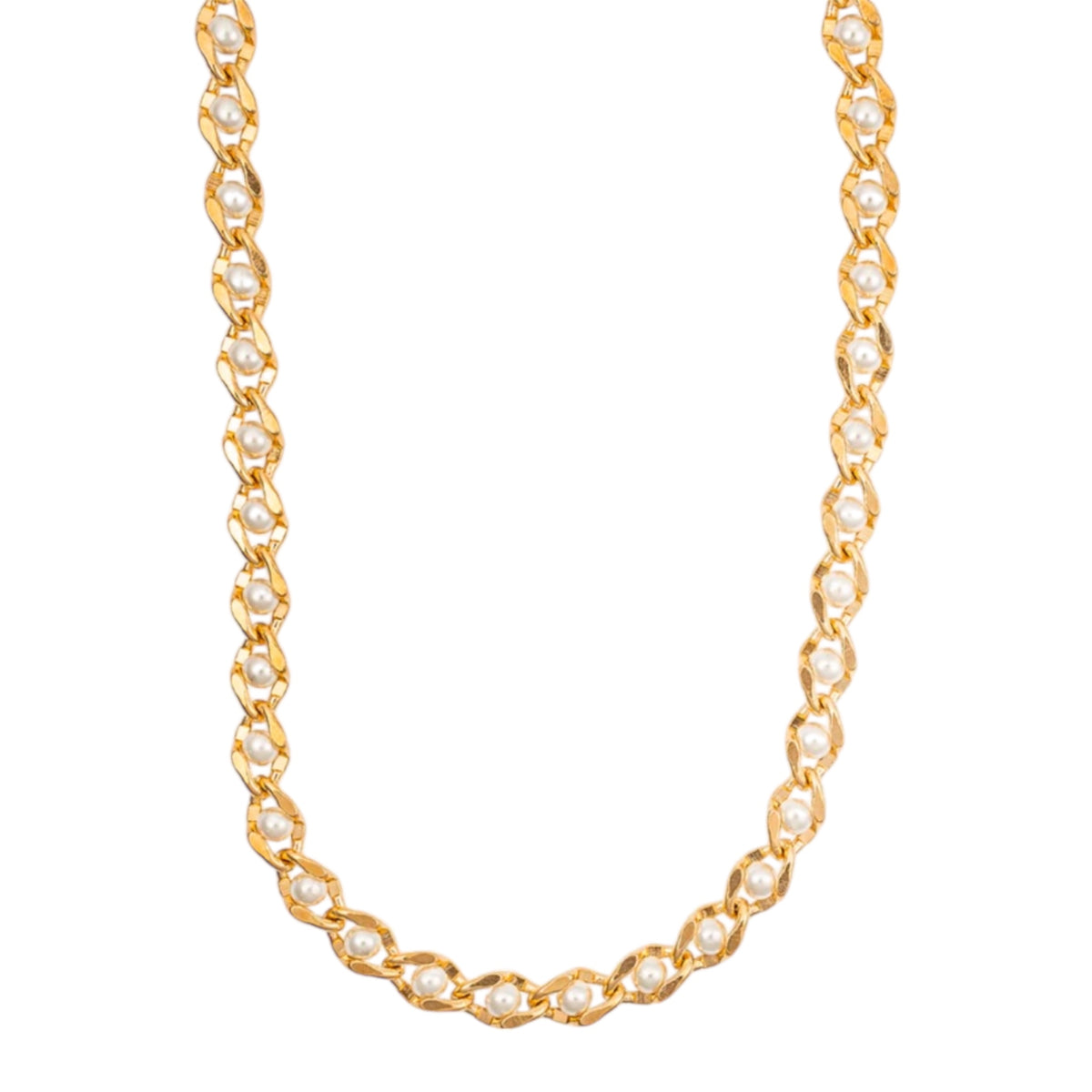 Thick Synthetic Pearl Eye Designed Necklace