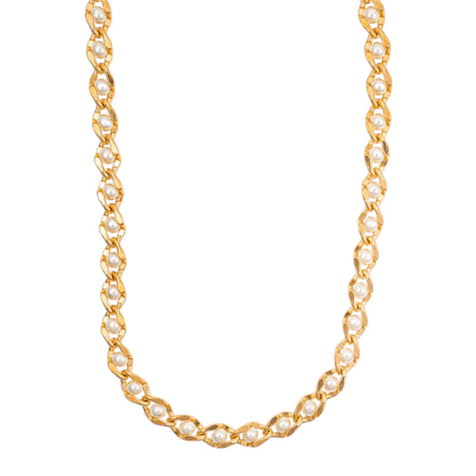 Thick Synthetic Pearl Eye Designed Necklace