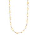 Oval Charm Link Pearl Necklace