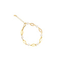 Oval Charm Link Pearl Bracelet