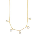 Tear Drop Dangle Choker Cubic Zirconia Charm Necklace
