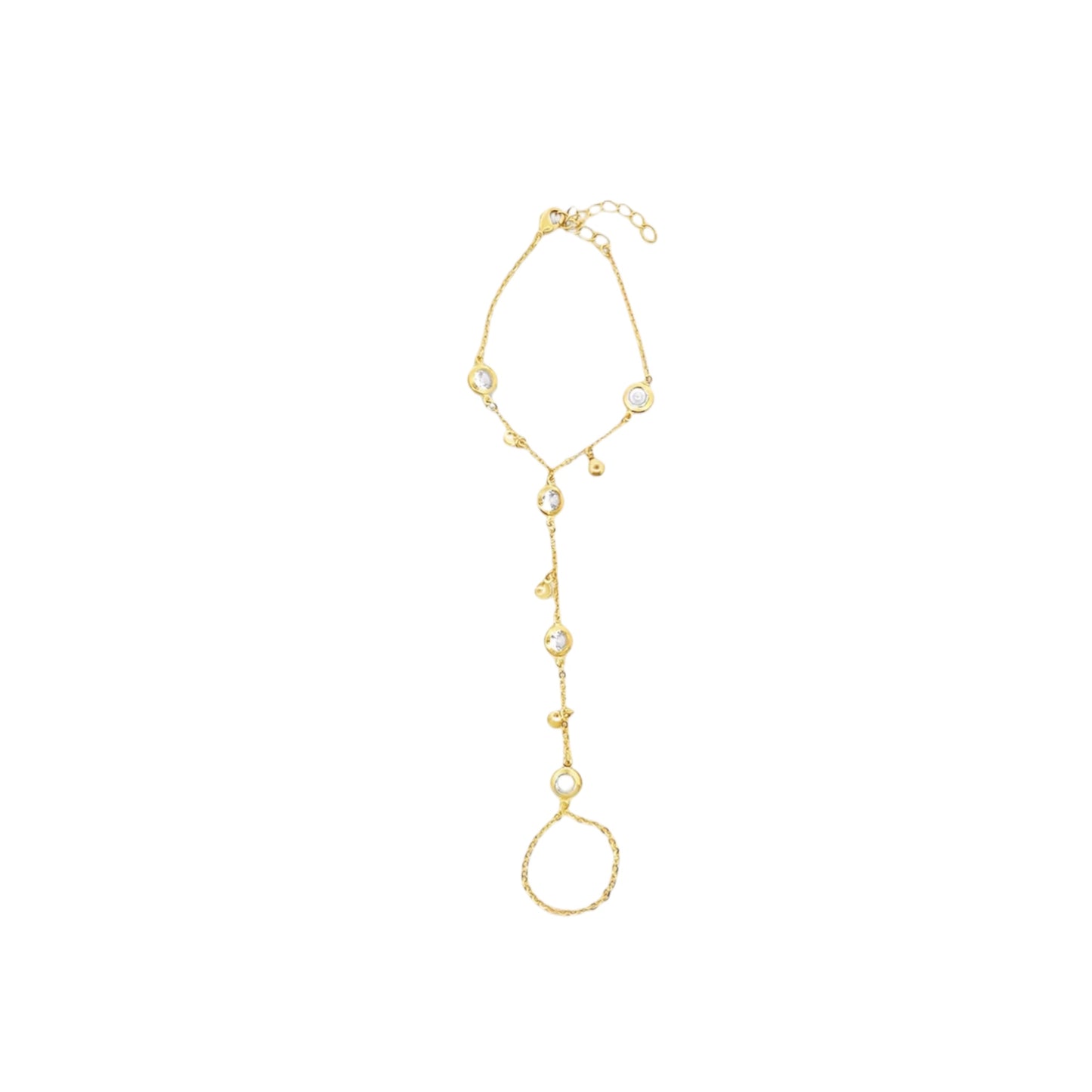 Zirconia  Rolo Hand Chain Bracelet