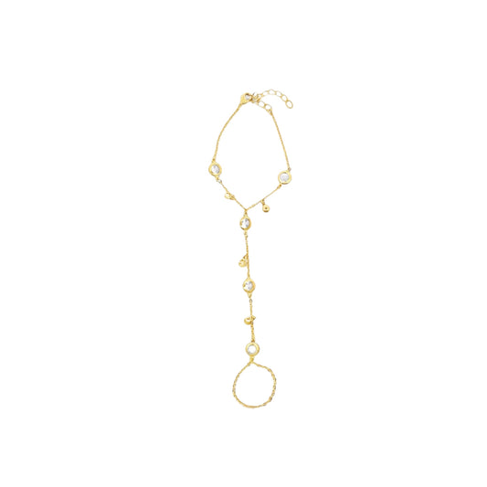 Zirconia  Rolo Hand Chain Bracelet