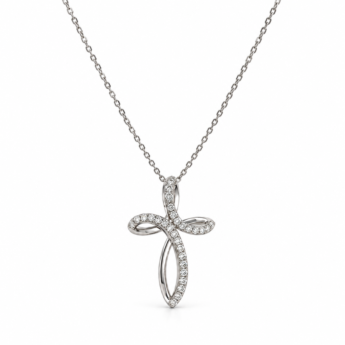 .17 CT | Natural Diamond Cross Necklace