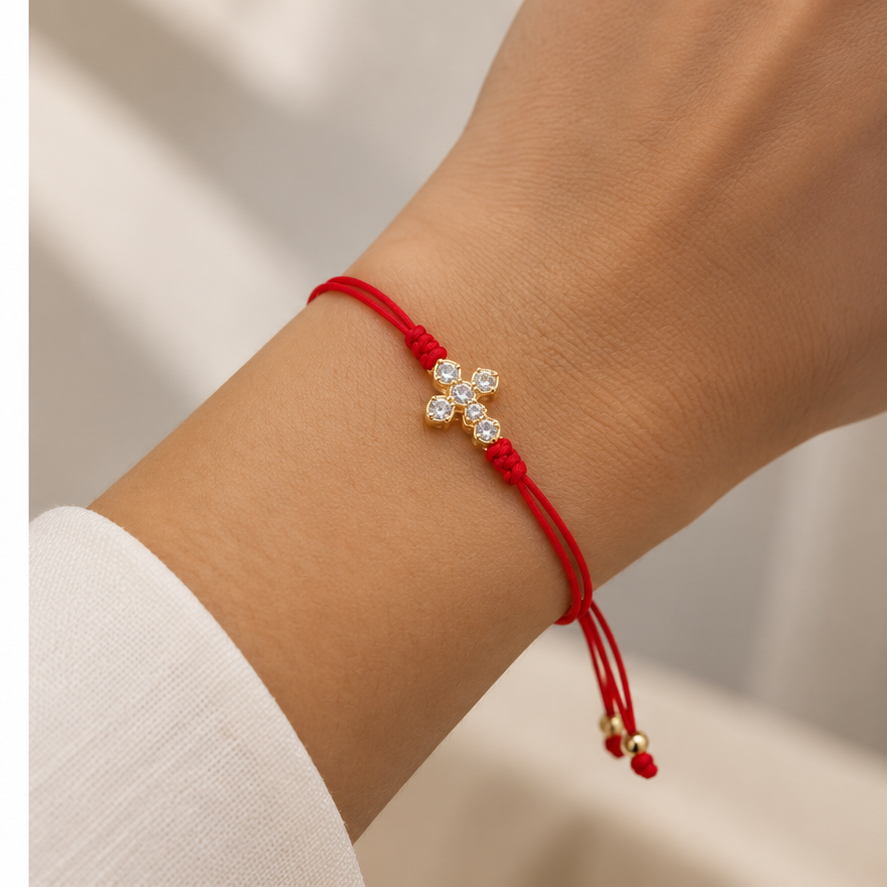 Celeste Cross Cord Bracelet